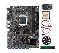 Tweovnai Carte MèRe B250C 12 Cartes BTC Mining + CPU + Ventilateur + 4G DDR4 RAM + 128G SSD + Ligne de Commutation + Ligne SATA 12XUSB3.0 Carte Graphique LGA1151 DDR4 MSATA