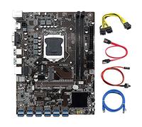 Tweovnai Carte MèRe B250C 12 Cartes GPU Mining + Câble de Commutation + Câble SATA + Câble d'alimentation + Câble RéSeau RJ45 12XUSB3.0 LGA1151 DDR4 MSATA
