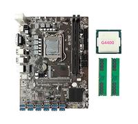 Tweovnai Carte MèRe B250C 12P pour Emplacement GPU LGA1151 12 USB3.0 PCIE + Processeur G4400 + 2XDDR4 4G 2666 MHz