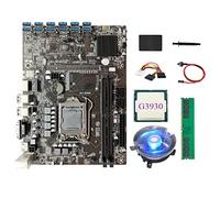 Tweovnai Carte MèRe B250C BTC 12 PCIE vers USB3.0 LGA1151 DDR4 4GB 2666Mhz RAM + CPU G3930 + Câble 4PIN vers SATA + SSD 128G + Ventilateur de Refroidissement