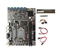 Tweovnai Carte MèRe B250C BTC Mining 12XPCIE vers USB3.0 Slot LGA1151 DDR4 4 Go 2133 MHz RAM + 4 Broches vers Câble SATA + Câble de Commutation