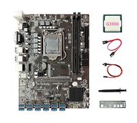Tweovnai Carte MèRe B250C ETH Miner + Processeur G3900 + DéFlecteur + Câble SATA + Câble de Commutation + Graisse Thermique 12USB3.0 Emplacement GPU LGA1151 pour BTC