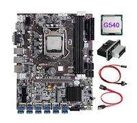 Tweovnai Carte MèRe B75 12 Cartes BTC Mining + G540 CPU + Adaptateur USB3.0 + Câble SATA + Ligne de Commutation 12XUSB3.0 Slot LGA1155 DDR3 RAM MSATA
