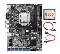 Tweovnai Carte MèRe B75 12 Cartes BTC Mining + G860 CPU + Câble SATA + Câble de Commutation 12XUSB3.0 vers PCIE 1X LGA1155 DDR3 MSATA ETH Miner