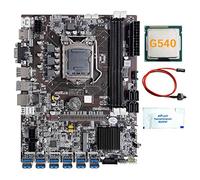 Tweovnai Carte MèRe B75 12 Cartes GPU BTC Mining + G540 CPU + Graisse Thermique + Câble de Commutation 12XUSB3.0 (PCIE) Slot LGA1155 DDR3 RAM MSATA