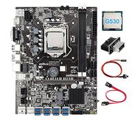 Tweovnai Carte MèRe B75 8 Cartes BTC Mining + G530 CPU + Adaptateur USB3.0 + Câble SATA + Câble de Commutation 8XUSB3.0 Slot LGA1155 DDR3 RAM MSATA