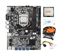 Tweovnai Carte MèRe B75 8 GPU BTC Mining + CPU + Ventilateur + Graisse Thermique + Câble d'alimentation 8 USB3.0 vers PCIE LGA1155 DDR3 RAM SATA3.0 ETH Miner