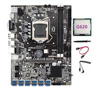 Tweovnai Carte MèRe B75 BTC Mining 12 PCIE vers USB MSATA DDR3 avec Processeur G620 + Câble SATA + Graisse Thermique B75 USB ETH Mining