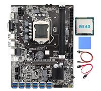 Tweovnai Carte MèRe B75 BTC Mining avec Processeur G540 + Câble de Commutation + Câble SATA LGA1155 12PCIE vers USB MSATA DDR3 B75 Carte MèRe USB