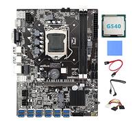 Tweovnai Carte MèRe B75 BTC Mining avec Processeur G540 + Tampon Thermique + Câble SATA LGA1155 12PCIE vers USB MSATA DDR3 B75 USB BTC Carte MèRe