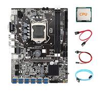 Tweovnai Carte MèRe B75 ETH Mineur 12 PCIE vers USB + CPU AléAtoire + Câble de Port SéRie SATA3.0 + Câble SATA + Câble de Commutation Carte LGA1155