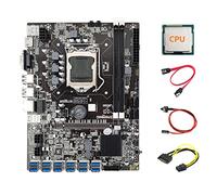 Tweovnai Carte MèRe B75 ETH Mineur 12 PCIE vers USB + CPU AléAtoire + Câble SATA 15Pin vers 6Pin + Câble de Commutation + Carte MèRe Câble SATA