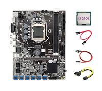 Tweovnai Carte MèRe B75 ETH Mineur 12 PCIE vers USB + I3 2100 CPU + Câble SATA 15Pin vers 6Pin + Câble de Commutation + Câble SATA Carte MèRe