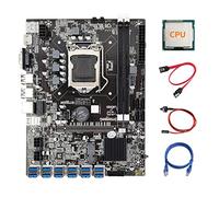 Tweovnai Carte MèRe B75 ETH Mineur 12 PCIE vers USB3.0 + CPU AléAtoire + Câble RéSeau RJ45 + Câble SATA + Câble de Commutation Carte MèRe LGA1155