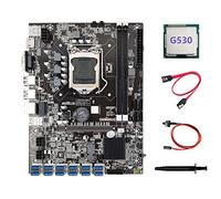 Tweovnai Carte MèRe B75 ETH Mineur 12 PCIE vers USB3.0 + CPU G530 + Graisse Thermique + Câble SATA + Câble de Commutation Carte MèRe DDR3 LGA1155