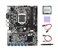 Tweovnai Carte MèRe B75 ETH Mineur 12 PCIE vers USB3.0 + CPU G630 + Graisse Thermique + Tampon Thermique + Câble SATA + Câble de Commutation Carte MèRe