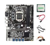 Tweovnai Carte MèRe B75 ETH MinièRe Adaptateur 8XUSB + CPU G6XX + Câble 2XSATA + Câble 4PIN vers SATA Carte MèRe LGA1155 B75 USB Mineur