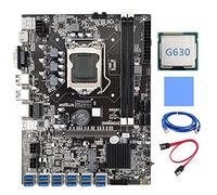 Tweovnai Carte MèRe B75 ETH Mining 12 PCIE vers USB avec CPU G630 + Câble RéSeau RJ45 LGA1155 Prise en Charge DDR3 B75 USB BTC Miner
