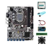 Tweovnai Carte MèRe B75 ETH Mining 12XPCIE vers USB + G1630 CPU + DDR3 4 Go de RAM + 64G SSD + Ventilateur + Câble SATA + Câble de Commutation LGA1155 Carte MèRe