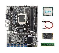 Tweovnai Carte MèRe B75 ETH Mining 12XPCIE vers USB + G540 CPU + DDR3 4 Go 1600 MHz RAM + SSD MSATA 64G + Câble de Commutation Carte MèRe BTC Miner