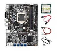 Tweovnai Carte MèRe B75 ETH Mining 8XPCIE vers USB + G1620 CPU + 2 Câbles XSATA + Câble de Commutation LGA1155 MSATA B75 Carte MèRe USB Miner