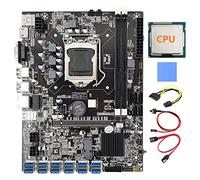 Tweovnai Carte MèRe B75 ETH Mining Adaptateur LGA1155 12XPCIE vers USB + CPU + Câble SATA + Câble SATA vers 6 Broches Carte MèRe B75 BTC Miner