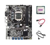 Tweovnai Carte MèRe B75 ETH Mining Adaptateur USB 8XPCIE + G550 CPU + 2 Câbles XSATA Carte MèRe LGA1155 MSATA B75 USB Miner