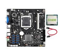 Tweovnai Carte MèRe B75E 8 Cartes BTC Mining + G1630 CPU + Câble SATA 8X USB3.0 vers PCIE 1X Puce B75 LGA1155 DDR3 RAM MSATA ETH Miner