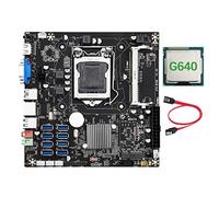Tweovnai Carte MèRe B75E 8 Cartes BTC Mining + Processeur G640 + Câble SATA Puce B75 LGA1155 DDR3 RAM MSATA ETH Miner Prend en Charge 8 Ports USB3.0