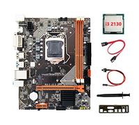 Tweovnai Carte MèRe de Bureau B75 + Processeur I3 2130 + Câble SATA + Câble de Commutation + Graisse Thermique + DéFlecteur M.2 NVME LGA 1155 pour Processeur I3 I5