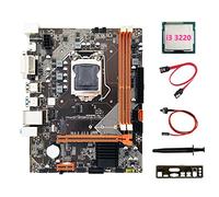Tweovnai Carte MèRe de Bureau B75 + Processeur I3 3220 + Câble SATA + Câble de Commutation + Graisse Thermique + DéFlecteur M.2 NVME LGA 1155 pour Processeur I3 I5