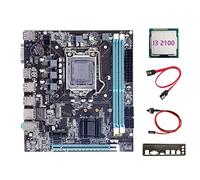 Tweovnai Carte MèRe H61 + I3 2100 CPU + Câble SATA + Câble de Commutation + DéFlecteur LGA1155 M.2 NVME DDR3 pour Bureau pour Carte MèRe PUBG