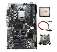 Tweovnai Carte MèRe MinièRe 12 Cartes B75 BTC + CPU + Ventilateur de Refroidissement + Câble de Commutation 12 Emplacements PCI-E vers USB3.0 LGA1155 DDR3 MSATA ETH Mineur