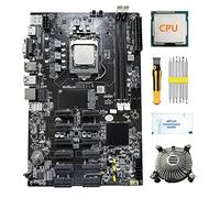 Tweovnai Carte MèRe MinièRe 12 Cartes PCIE B75 BTC + CPU + Ventilateur de Refroidissement + Graisse Thermique + Tournevis 12 PCI-E (vers USB3.0) LGA1155 DDR3 MSATA