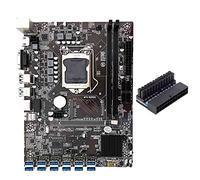 Tweovnai Carte MèRe MinièRe 12 GPU B250C avec Adaptateur Secteur 24 Broches 12 Emplacements USB3.0 LGA1151 DDR4 RAM SATA3.0 MSATA VGA pour BTC/ETH