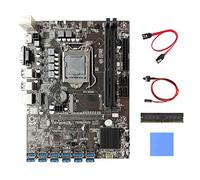 Tweovnai Carte MèRe MinièRe B250C BTC avec DDR4 4 GB de RAM + Câble SATA + Câble de Commutation + Tampon Thermique 12X PCIE vers USB3.0 Emplacement GPU LGA1151