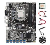 Tweovnai Carte MèRe MinièRe B75 12 Cartes BTC avec CPU AléAtoire + Ventilateur CPU + Câble de Commutation + Câble SATA 2X 12 USB3.0 LGA1155 DDR3 RAM SATA3.0