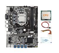 Tweovnai Carte MèRe MinièRe B75 8 Cartes + CPU + Graisse Thermique + Câble D'Extension 24 Broches + Câble de Commutation 8X USB3.0 (PCIE) LGA1155 DDR3 SATA3.0