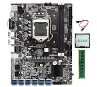 Tweovnai Carte MèRe MinièRe B75 BTC 12 PCIE vers USB LGA1155 avec CPU G540 + DDR3 4 GB 1333 MHz RAM + Câble SATA B75 ETH MinièRe