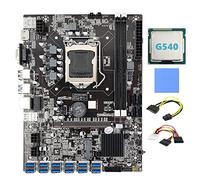 Tweovnai Carte MèRe MinièRe B75 BTC avec CPU G540 + 4 Broches vers Câble SATA LGA1155 12 PCIE vers USB MSATA DDR3 B75 USB BTC Carte MèRe
