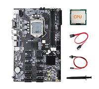 Tweovnai Carte MèRe MinièRe B75 ETH 12 PCIE + CPU AléAtoire + Câble SATA + Câble de Commutation + Graisse Thermique LGA1155 B75 BTC Mineur Carte MèRe