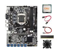 Tweovnai Carte MèRe MinièRe B75 ETH 12XPCIE vers USB + CPU AléAtoire + DDR3 8 GB De RAM + Ventilateur + Câble SATA + Câble De Commutation Carte MèRe LGA1155