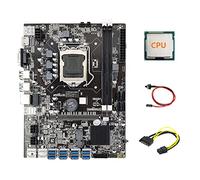Tweovnai Carte MèRe MinièRe B75 ETH 8XPCIE Adaptateur USB + CPU + Câble SATA 15Pin à 6Pin + Câble de Commutation LGA1155 Carte MèRe B75 Mineur