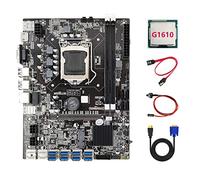 Tweovnai Carte MèRe MinièRe B75 ETH 8XPCIE vers USB + CPU G1610 + Câble HD vers VGA + Câble SATA + Câble de Commutation LGA1155 B75 Carte MèRe USB