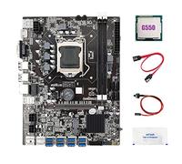 Tweovnai Carte MèRe MinièRe B75 ETH 8XPCIE vers USB + CPU G550 + Câble SATA + Câble de Commutation + Graisse Thermique LGA1155 Carte MèRe Mineure