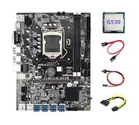 Tweovnai Carte MèRe MinièRe B75 ETH 8XPCIE vers USB + Processeur G530 + Câble SATA 15 Broches vers 6 Broches + Câble SATA + Câble de Commutation Carte MèRe LGA1155