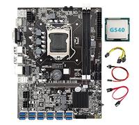 Tweovnai Carte MèRe MinièRe B75 ETH LGA1155 12XPCIE vers USB G540 CPU + Câble SATA + Câble 6 Broches vers Double 8 Broches Prend en Charge DDR3 B75 BTC