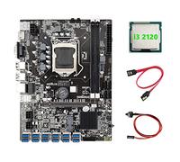 Tweovnai Carte MèRe MinièRe B75 ETH + Processeur I3 2120 + Câble de Commutation + Câble SATA LGA1155 12 PCIE vers USB MSATA DDR3 B75 Carte MèRe USB BTC