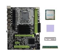 Tweovnai Carte MèRe X58 LGA1366 Prise en Charge de la Carte MèRe D'Ordinateur Carte Graphique avec CPU X5675 + DDR3 4 Go 1333 MHz RAM + Pad Thermique