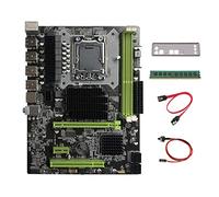 Tweovnai Carte MèRe X58 LGA1366 Prise en Charge de la Carte MèRe D'Ordinateur MéMoire DDR3 ECC avec RAM DDR3 4 Go 1333 MHz + Câble SATA + Câble de Commutation